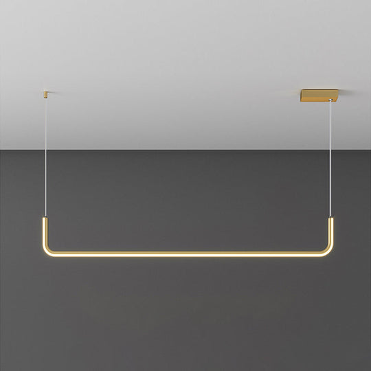 Molly - Sleek Aluminum Linear Pendant Light Fixture Simplicity Black/Gold Led Hanging Lamp Over