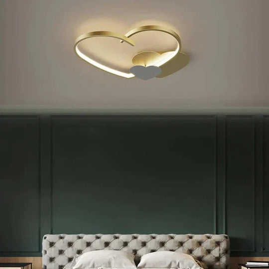 Sophie’s Modern Simple Copper Heart - Shaped Led Room Ceiling Lamp