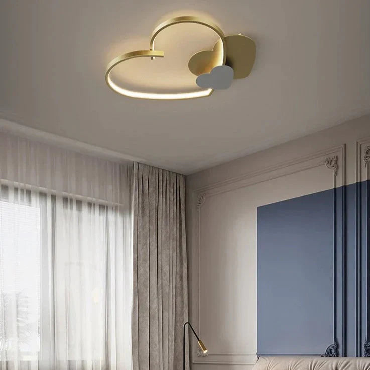 Sophie’s Modern Simple Copper Heart - Shaped Led Room Ceiling Lamp