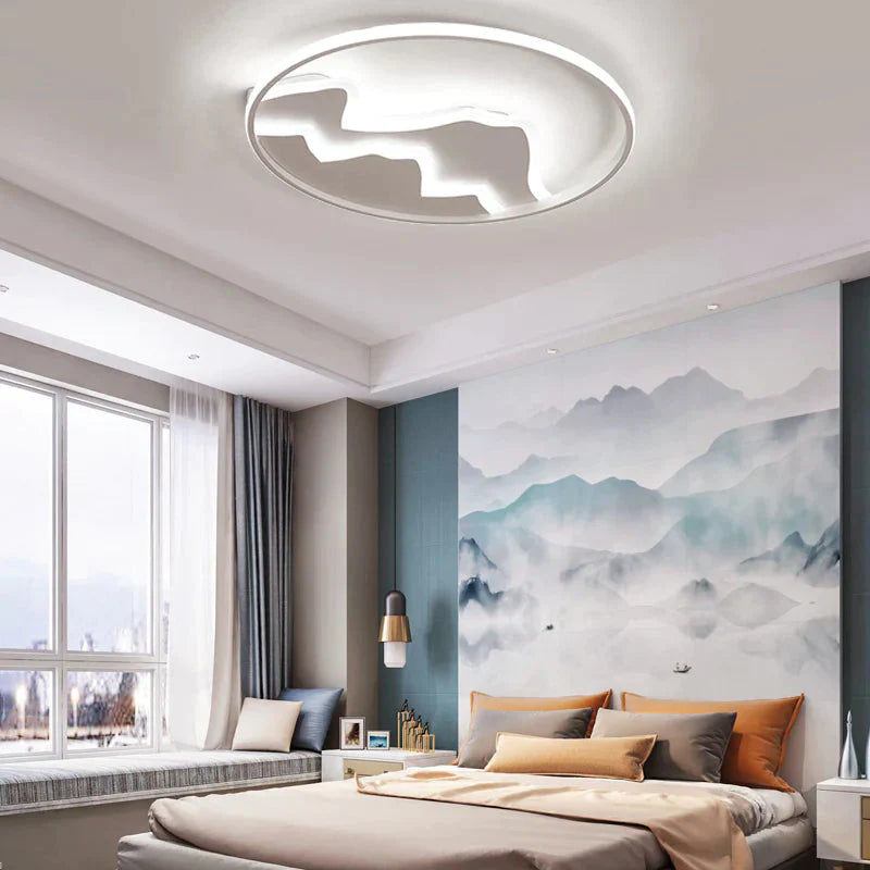Acrylic Mountain Ceiling Light Living Room Hallway Modern LED Flushmount Light in White - White - White - Clearhalo - &