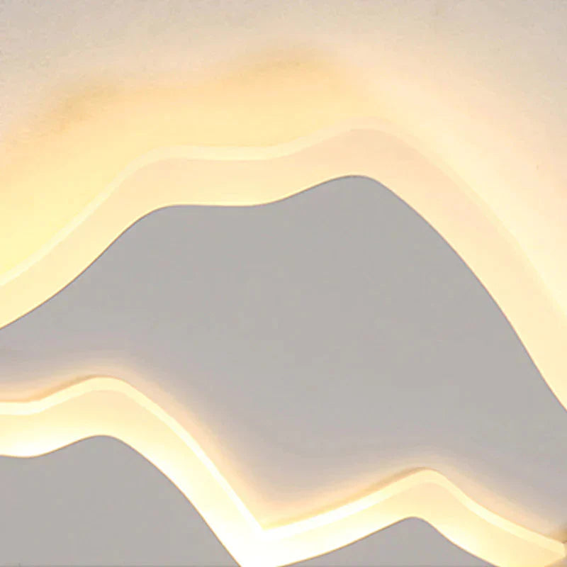 Acrylic Mountain Ceiling Light Living Room Hallway Modern LED Flushmount Light in White - Clearhalo - &