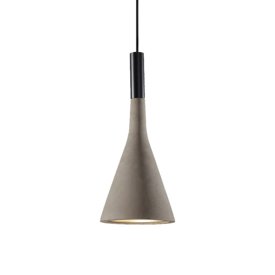 Nordic Funnel Style Pendant Light In Cement For Dining Room Bed Side Lighting