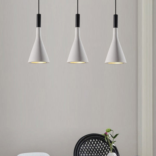 Nordic Funnel Style Pendant Light In Cement For Dining Room Bed Side Lighting White