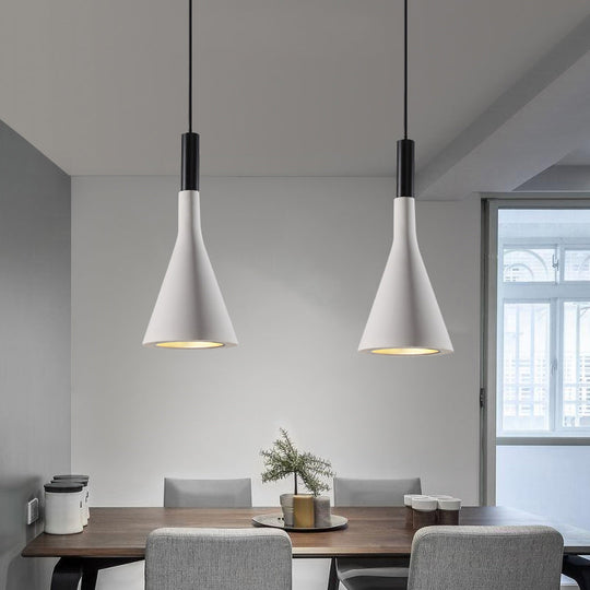 Nordic Funnel Style Pendant Light In Cement For Dining Room Bed Side Lighting