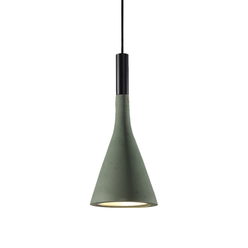 Nordic Funnel Style Pendant Light In Cement For Dining Room Bed Side Lighting
