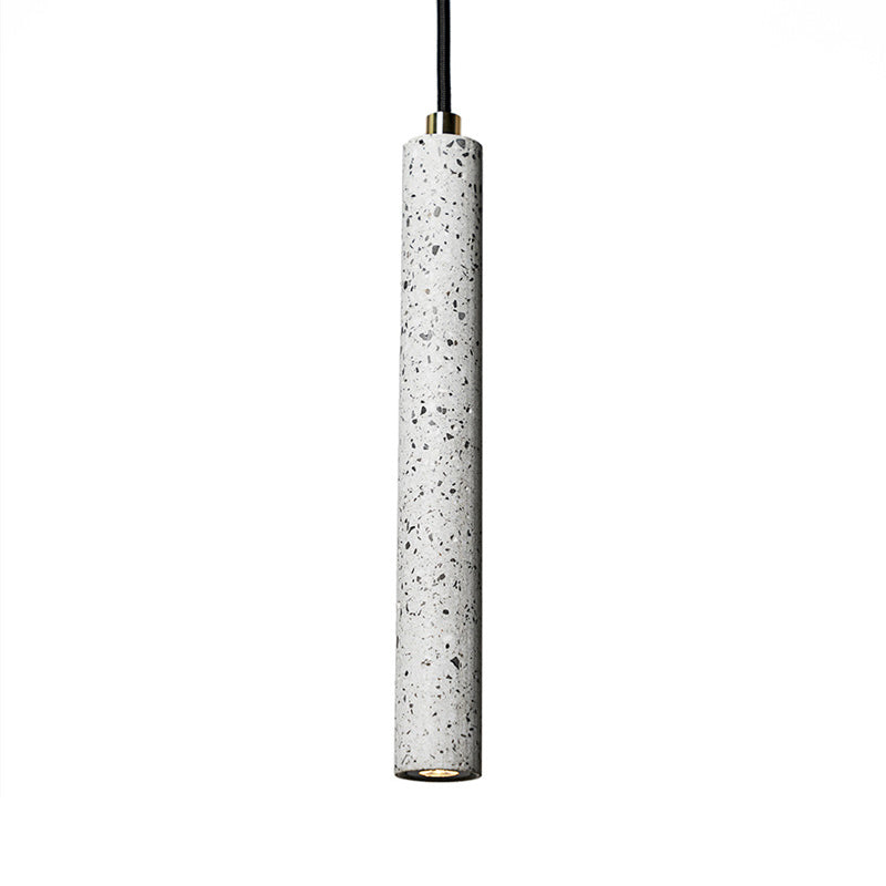 Myriam - Terrazzo Flute Pendulum Light Nordic 10/19.5 Tall Led Bistro Hanging Pendant In White/Black