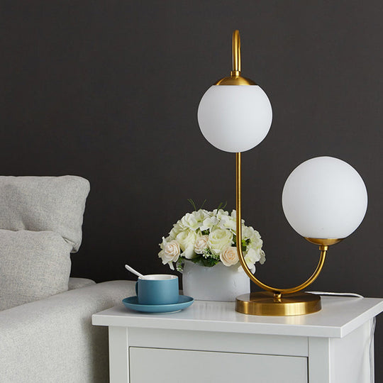 Sulafat - Gold S/C Shaped/Bend Bedside Table Light Metal 1/2 - Head Designer Night Lamp In With