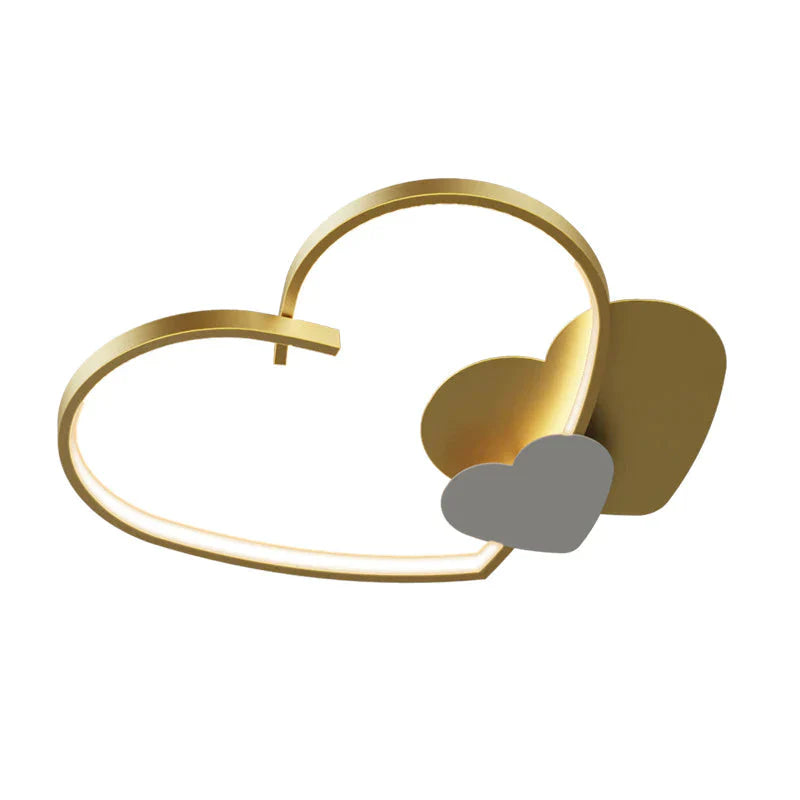 Sophie’s Modern Simple Copper Heart - Shaped Led Room Ceiling Lamp