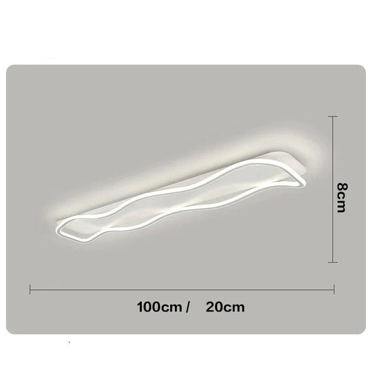 Corridor Lights Long Cloakroom Modern Simple Balcony Entrance Hall Wave Ceiling White / L 100Cm