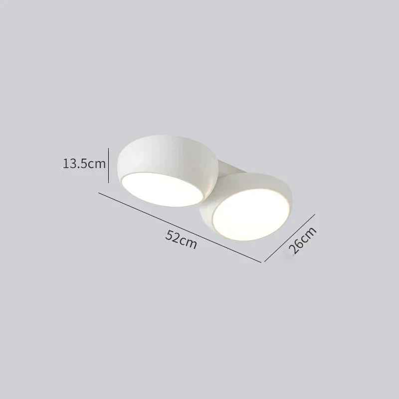 Simple Modern Atmosphere Living Room Bedroom Ceiling Lamp White / 2 Heads Tri - Color Light