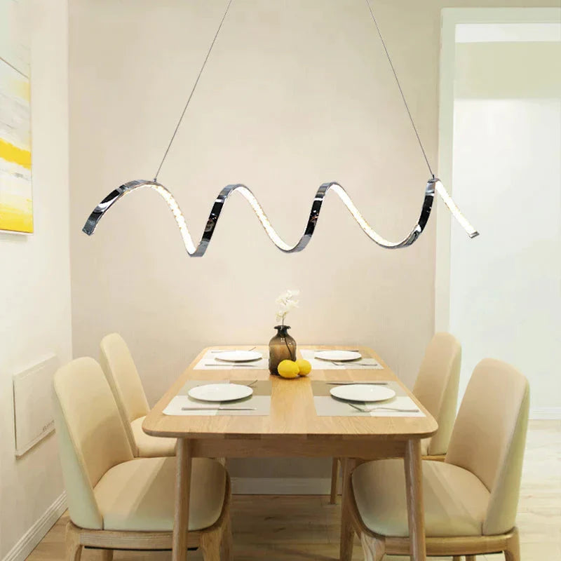 Modern Led Crystal Aluminum Pendant Lights Rotate Design Lampara Colgante Dining Room Living