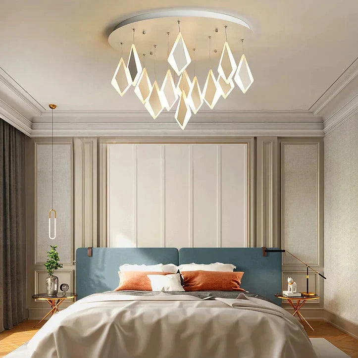 Post Modern Led Pendant Lights Rhombus Acrylic Decor Lamp For Dining Room Bedroom Kitchen Nordic