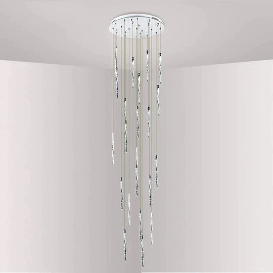 Modern Aluminum Spiral Led Crystal Pendant Light For Living Room Hotel Restaurant Lustre Led Long