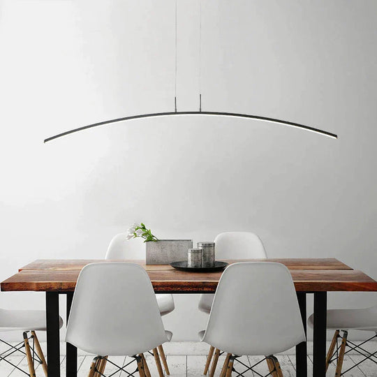 120Cm Black&amp;White Modern Led Pendant Light For Dining Room Kitchen Living Luminaires Home Ceiling