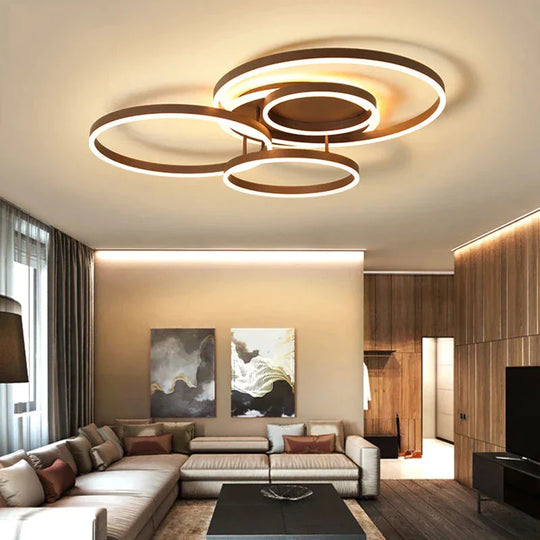 Surface Mounted Modern Led Ceiling Light For Living Room Bedroom Dining White&amp;Coffee Lustre