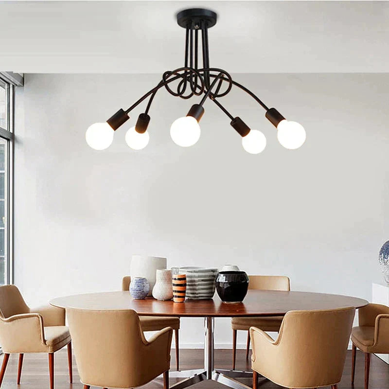 Modern Industrial Creative Personality Spider Led E27 Ceiling Light For Bedroom Living Room Study