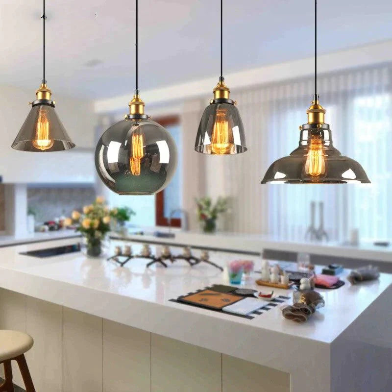 Simple American Glass Chandelier Affordable Retro Industrial Wind Cafe Bar Single Head Restaurant
