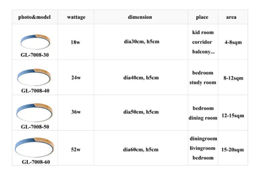 Nordic Oak App Dimmable Led Ceiling Lights Living Room Round Multicolor Alloy Lamp Bedroom Light