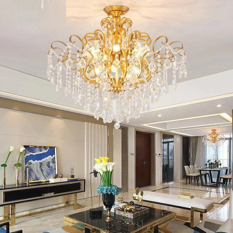 Nordic Pendant Lights Gold Crystal Lamp For Living Room Kitchen Dining Table Kids Modern Led