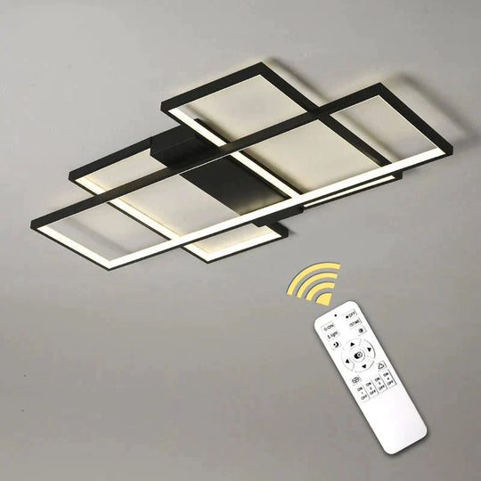 Modern Led Ceiling Light Living Room Bedroom Dining Aluminum Alloy Black&amp;White Chandelier Lamp