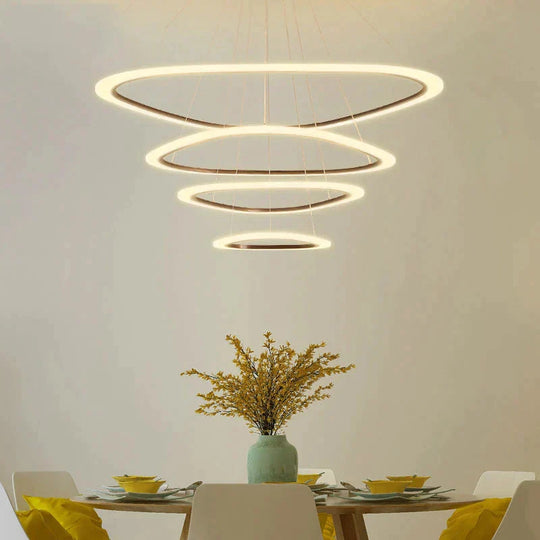 Black&amp;White Modern Led Pendant Light For Living Room Bedroom Dining Lustre Acrylic Cricles Led