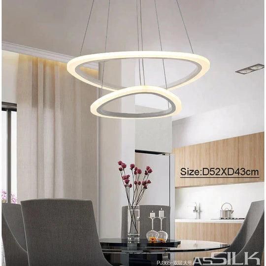 Black&amp;White Modern Led Pendant Light For Living Room Bedroom Dining Lustre Acrylic Cricles Led