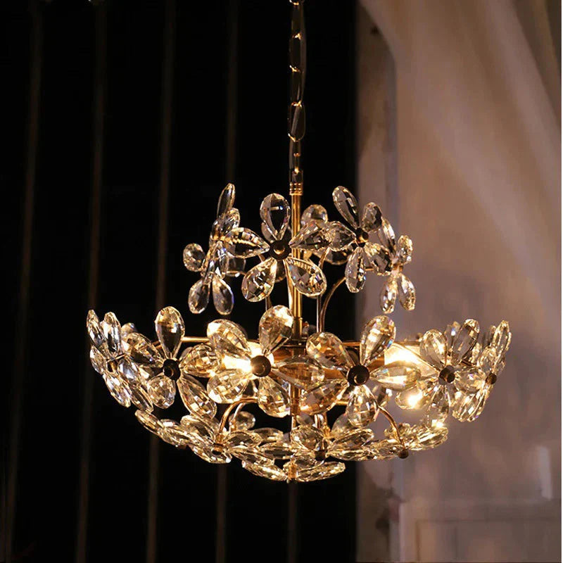 Crystal Chandelier Garden American Retro Style Lamps Copper - Dia45Cm / No Light Source Pendant