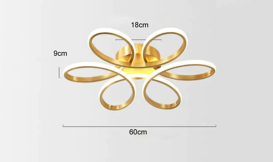 Nordic Fancy Bedroom Copper Ceiling Lamp Stepless Dimming