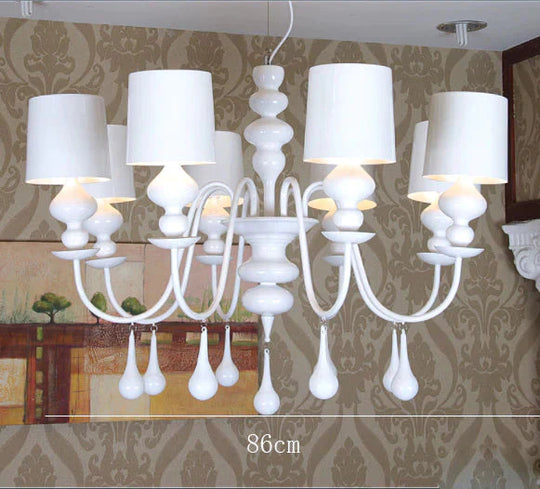 Simple Gourd Drop Wrought Iron Chandelier Living Room Bedroom Restaurant Hotel Villa Creative White