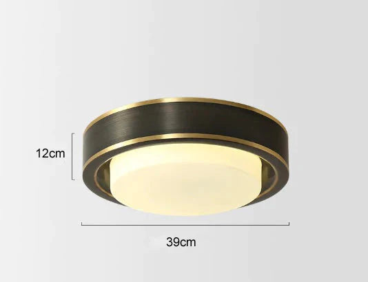 Simple Modern Room Living Black Copper Ceiling Lamp