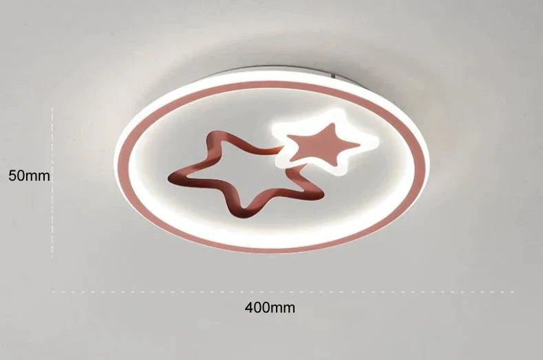 Creative Blue Star Children’s Room Ceiling Lamp Pink - 40Cm White Light