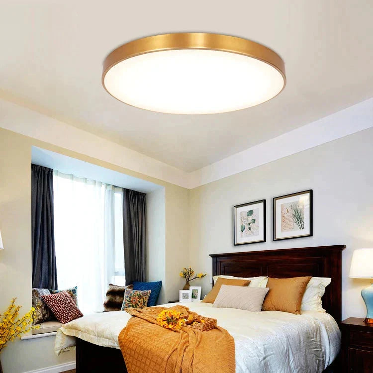 Round Ceiling Light Fixture Modern Led Lights Gold Lampshade For Living Room Bedroom Lamp Fixtures