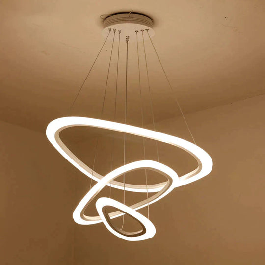Black&amp;White Modern Led Pendant Light For Living Room Bedroom Dining Lustre Acrylic Cricles Led