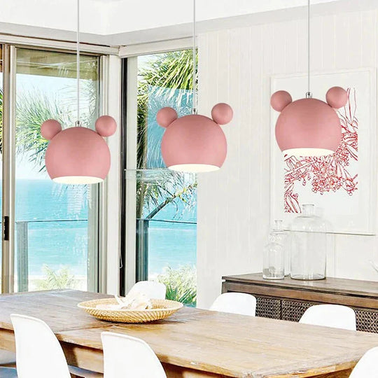 Pendant Lights Nordic Macaron Wrought Iron Personality Cute Lighting Cartoon Corridor Bedroom
