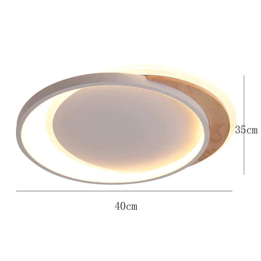 Ceiling Lamp Bedroom Creative Circular Modern Simple Study Nordic Home Warm Romantic Room White / L