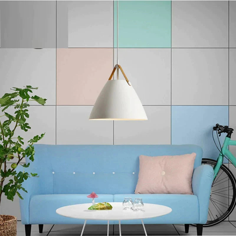 Nordic Simple Black White Pendant Light E27 Led Modern Hanging Lamp For Bedroom Living Room Hotel