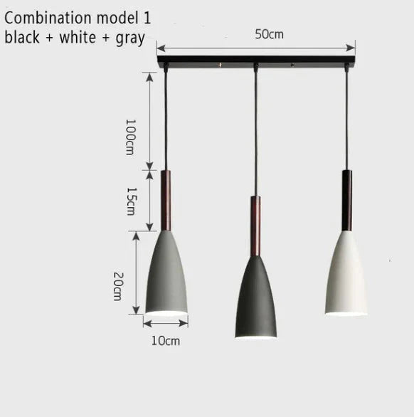 Nordic Minimalism Droplight E27 Aluminum Wood Pendant Lights Home Restaurant Decor Lighting Lamp