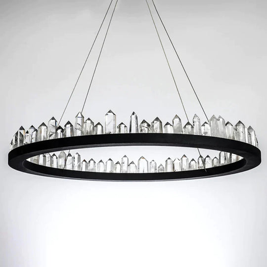 Crystal Round/Rectangle Chandelier Pendant Light