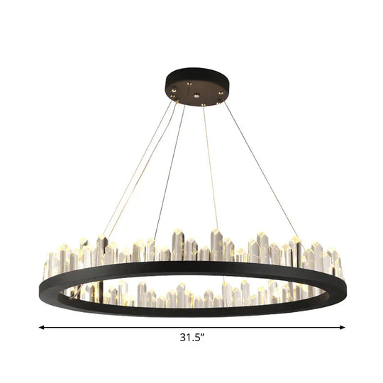 Crystal Round/Rectangle Chandelier Pendant Light