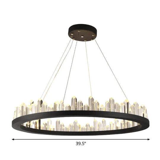 Crystal Round/Rectangle Chandelier Pendant Light