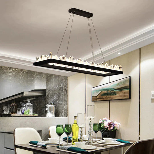 Crystal Round/Rectangle Chandelier Pendant Light