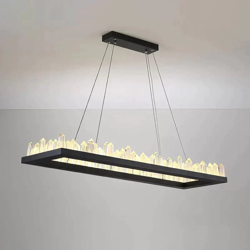 Crystal Round/Rectangle Chandelier Pendant Light