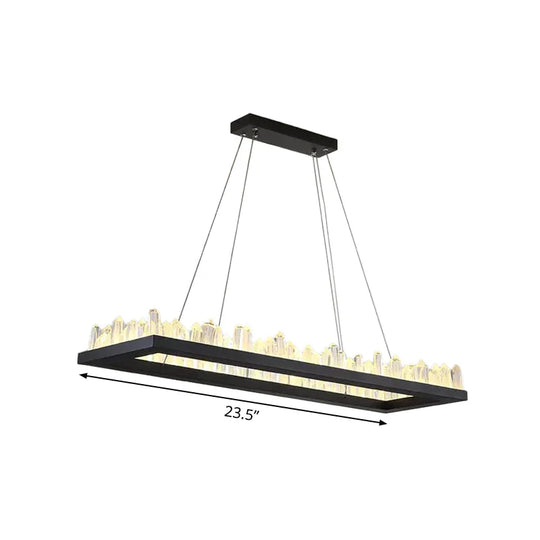 Crystal Round/Rectangle Chandelier Pendant Light