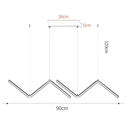 Nordic Minimalist Line Lamp Restaurant Chandelier Modern Simple Designer Net Red Lighting Bar Table