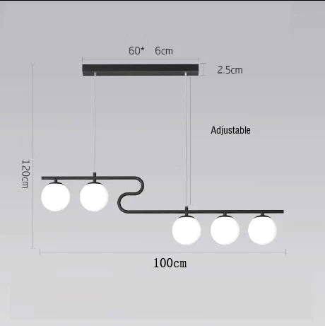 All Copper Nordic Personalized Creative Chandelier Household Meal Black / 5 Heads Trichromatic