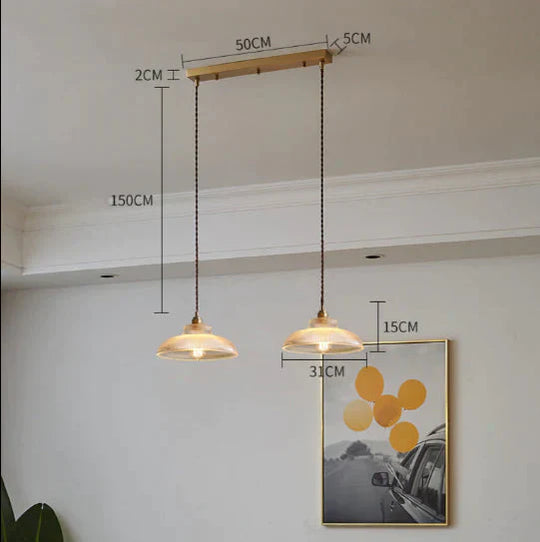 Simple Glass Chandelier Creative Dining Room Living Bar Personalized Design Study Porch Lamp Clear