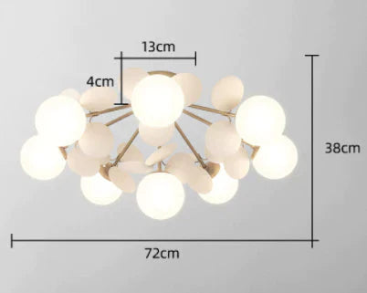 Bedroom Lamps Warm And Romantic Creative Online Celebrity Ins Petal Ceiling Lamp White / 8 Heads No