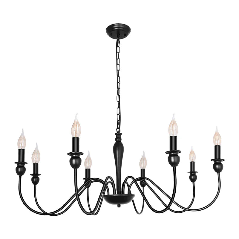 Retro 6 - Head 8 - Head Chandelier Simple Iron Lamp Pendant