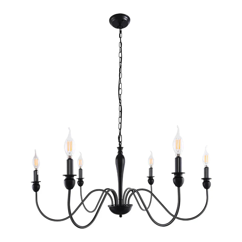 Retro 6 - Head 8 - Head Chandelier Simple Iron Lamp Pendant