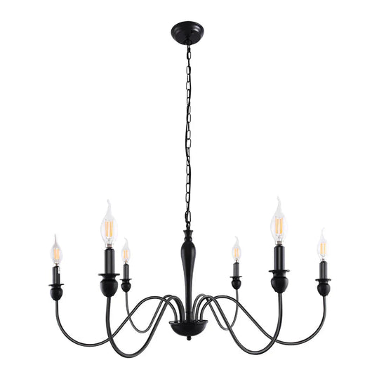 Retro 6 - Head 8 - Head Chandelier Simple Iron Lamp Pendant